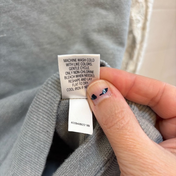 Apt 9 Gray Sweatshirt with Lace Sleeves XS Cottagecore Twee Fairy Washable - Picture 7 of 7